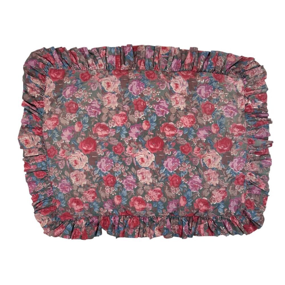 Floral Cottagecore Pillow Shams Set of 2 Ruffle Fem Country Farmhouse